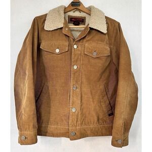 Tony Hawk Jacket Corduroy Sherpa Lining Chore Coat Men's Small Brown
